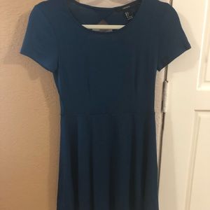 Blue Dress with Circle Back Opening